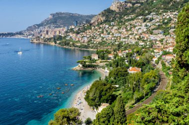 Cote dAzur Körfezi 'nin panoramik görüntüsü