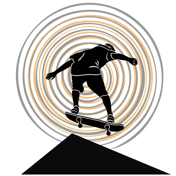 Σιλουέτες των skateboarder — Διανυσματικό Αρχείο
