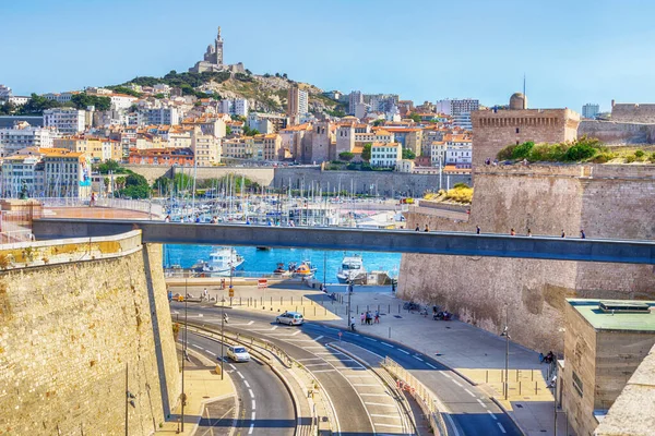 View Harbour Notre Dame Garde Marseille France — Stock Photo, Image