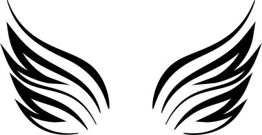 Angel Wings ikon koleksiyonu. Çizgi film elle çizilmiş vektör çizimi. Çizim Meleği Kanatları.