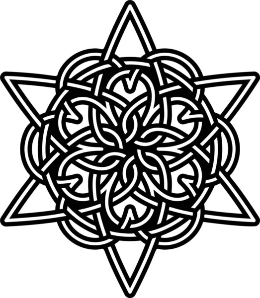 Keltisk stjärna i modern stil. Illustration av vektorlogotypen. Vektor stjärna mandala. Stockvektor
