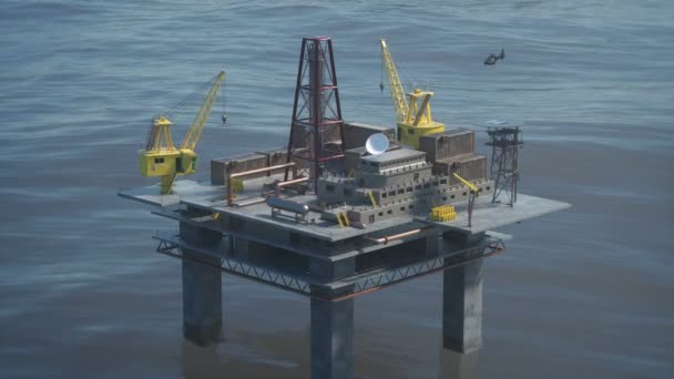 Animation Oil Drilling Platform — Vídeo de Stock