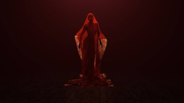 3D Işıldayan gözlü bir iblisin tasviri