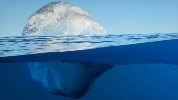 Rendu Iceberg Vue Divisée Sous Marine — Photo