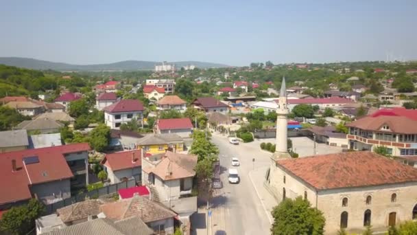 Vista Aérea Babadag Una Pequeña Ciudad Norte Dobruja Rumania — Vídeos de Stock
