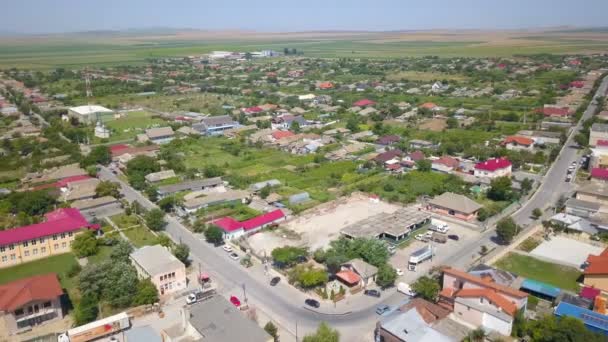 Vista Aérea Sarichioi Uma Pequena Vila Piscatória Delta Danúbio Roménia — Vídeo de Stock