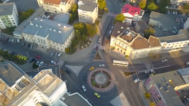 Luchtfoto Van Tulcea Stad Het Noorden Van Dobruja Roemenië — Stockvideo