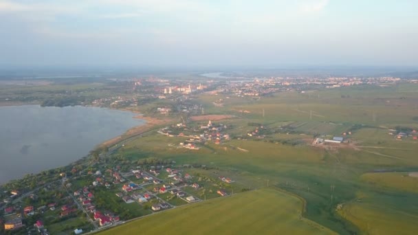 Vue Aérienne Ville Tulcea Dans Nord Dobruja Roumanie — Video
