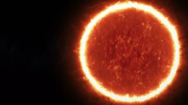 Güneşin 3D animasyonu ve etrafını saran gaz halesi.