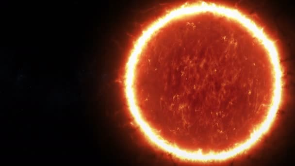 3D太阳和围绕太阳的气体光环的动画 — 图库视频影像