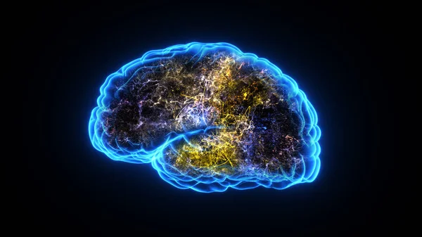 Rendering Human Brain Electrical Activity — стоковое фото