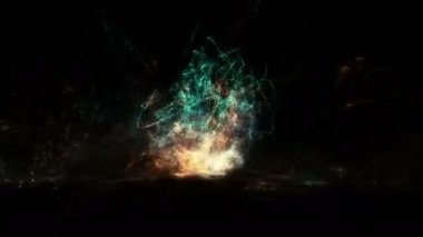 3d Animation of particles colliding at light speeds in a collider accelerator
