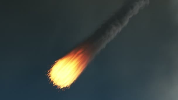 Animatie Van Een Meteoriet Die Opbrandt Atmosfeer Van Aarde — Stockvideo