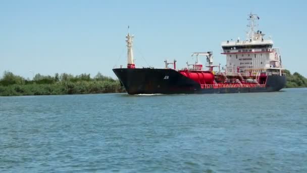 Sulina Romania July 2022 Large Lpg Tanker Ship Danube River — Vídeo de Stock