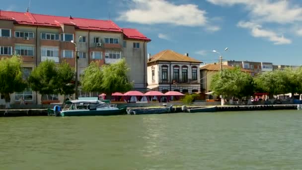 Sulina City Harbor View Danube — Αρχείο Βίντεο