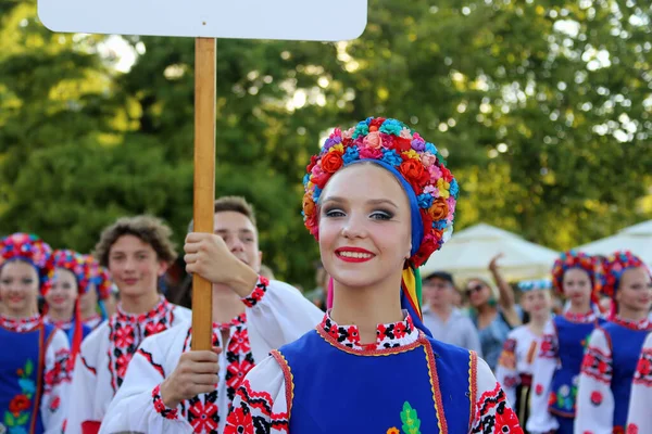 Tulcea Romania August Ukrainian Dancer Traditional Costume International Folklore Festival — Zdjęcie stockowe