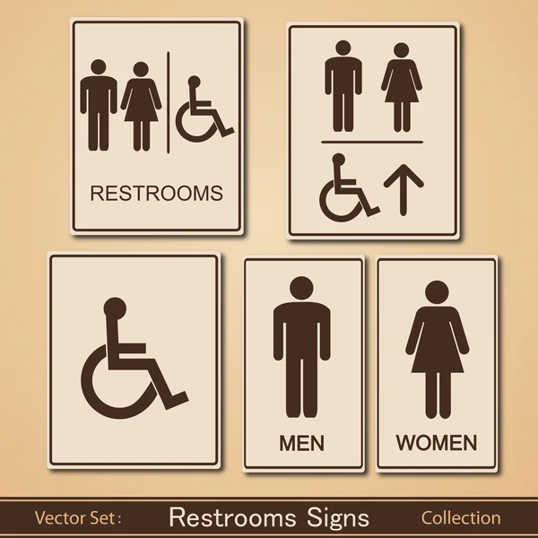 Restroom Signs Collezione vettoriale — Vettoriale Stock