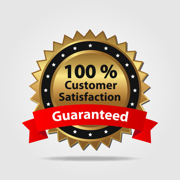 Red and Gold Customer Satisfaction Badge