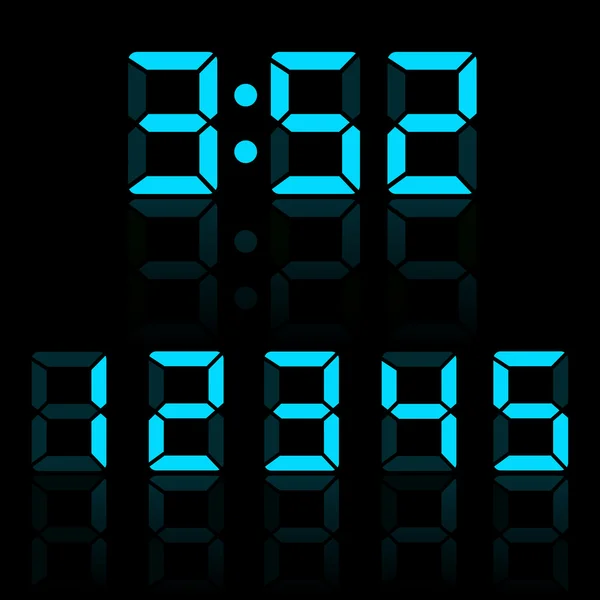 Illustrazione vettoriale delle cifre blu dell'orologio — Vettoriale Stock