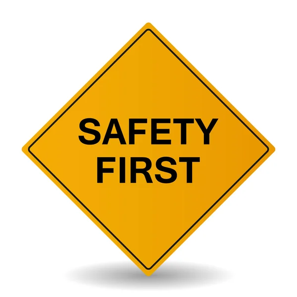 Safety First Vector Zeichen — Stockvektor