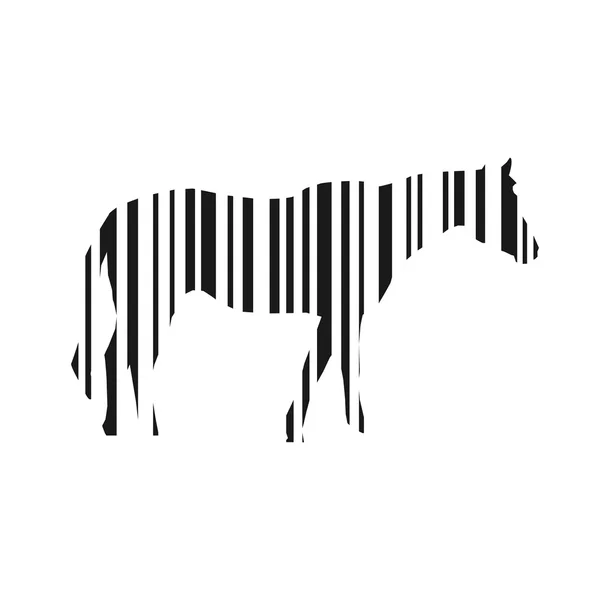 Ilustração de cavalo de código de barras — Vetor de Stock