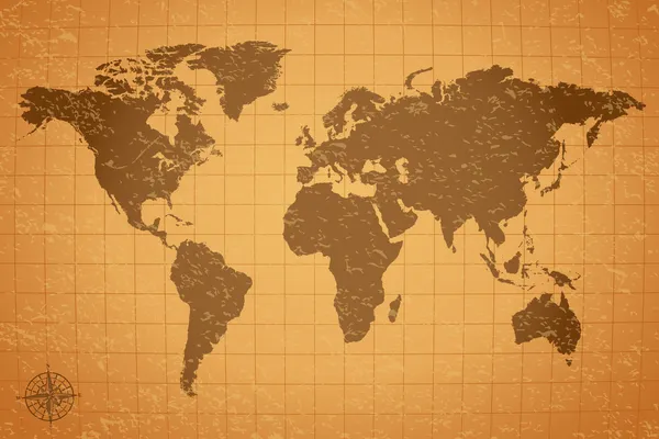 Illustration de carte du monde vintage — Image vectorielle