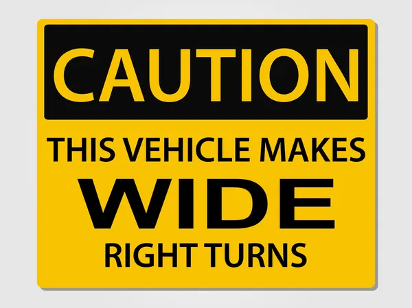 Caution wide turns sign — Stock Vector