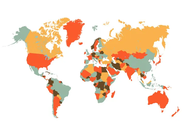 Ilustración colorida del mapa del mundo — Vector de stock