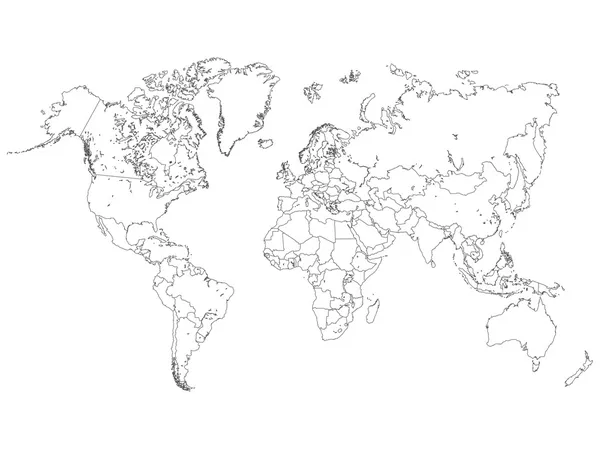 Illustration des contours des cartes du monde Graphismes Vectoriels