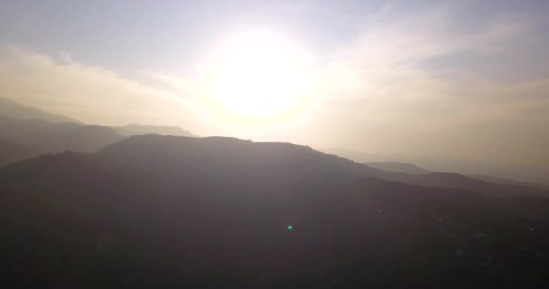 Autumn mountain forest. Top view from a drone. — стоковое видео