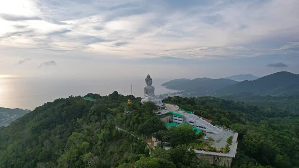 Vue Par Drone Grand Bouddha Thaïlande Grand Bouddha Est Assis — Photo