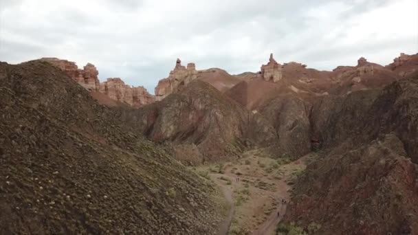 Grand Canyon Charyn Rochers Provenant Roches Sédimentaires Énormes Fissures Dans — Video