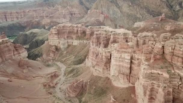 Grand Canyon Charyn Rocks Sedimentary Rocks Huge Cracks Rocks Ground — Stock Video