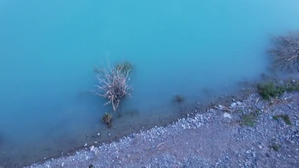Vista Del Lago Montaña Issyk Desde Una Altura Agua Turquesa — Vídeos de Stock