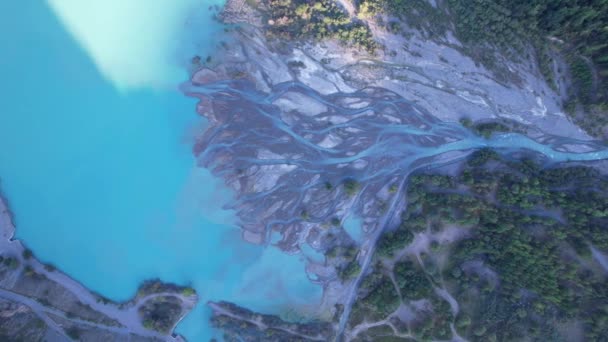 Vue Sur Lac Montagne Issyk Une Hauteur Eau Turquoise Émeraude — Video