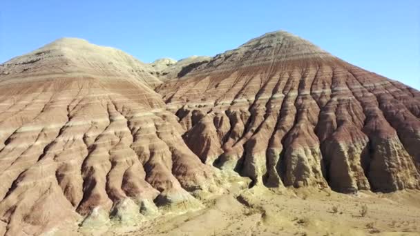 Montañas Color Aktau Estepa Montañas Piedra Caliza Medio Del Desierto — Vídeos de Stock