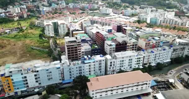 Pemandangan Drone Dari Kota Patong Pulau Phuket Rumah Rumah Dengan — Stok Video