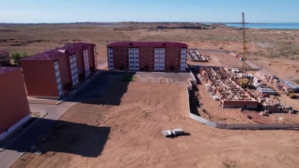 Drone View Construction Work New Houses New Area Being Built — Vídeo de Stock