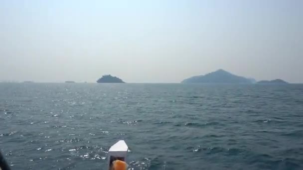 Viaggiare Mare Thailandia Nave Vista Dell Oceano Aperto Delle Isole — Video Stock