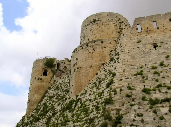 Krak des chevaliers, crusaders fästning, Syrien Stockfoto