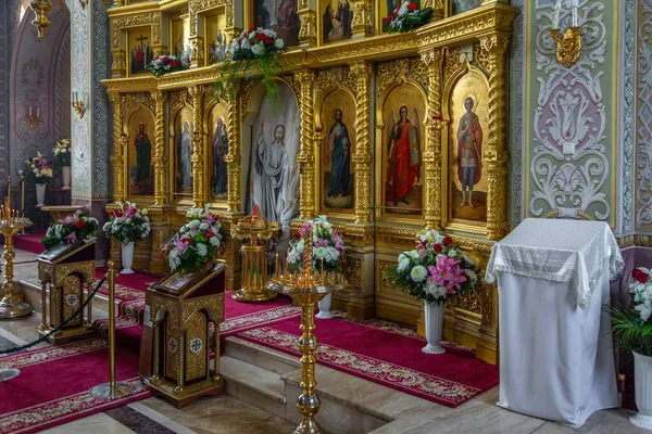 Capriana República Moldavia Mayo 2016 Interior Iglesia Invierno Parte Del — Foto de Stock
