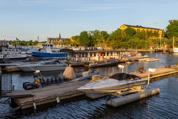 Stockholm Sweden May 2016 Stockholm Sweden May 2016 Ships Moored — Stock Photo, Image