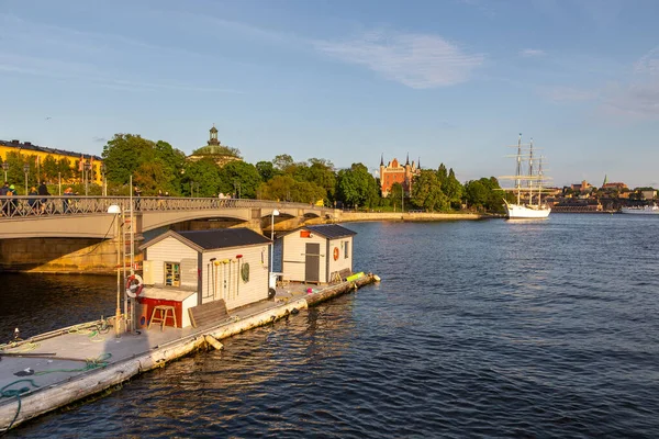 Stockholm Švédsko Května 2016 Stockholm Švédsko Května 2016 Pohled Řeku — Stock fotografie