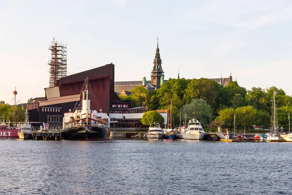 Stockholm Švédsko Května 2016 Lodě Kotvící Přístavu Vasamuseet Muzeum Vasa — Stock fotografie