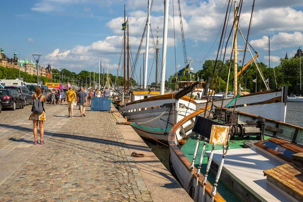 Stockholm Sweden June 2016 Marina Capital City Stockholm Passenger Boats — Stock Photo, Image