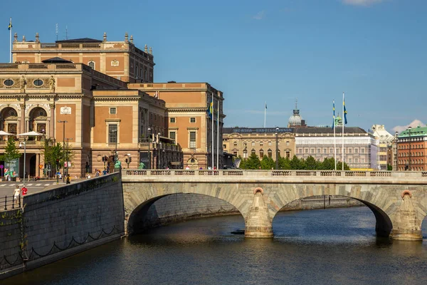 Stockholm Juni 2016 Utsikt Över Den Gamla Historiska Staden Riksdagshuset — Stockfoto