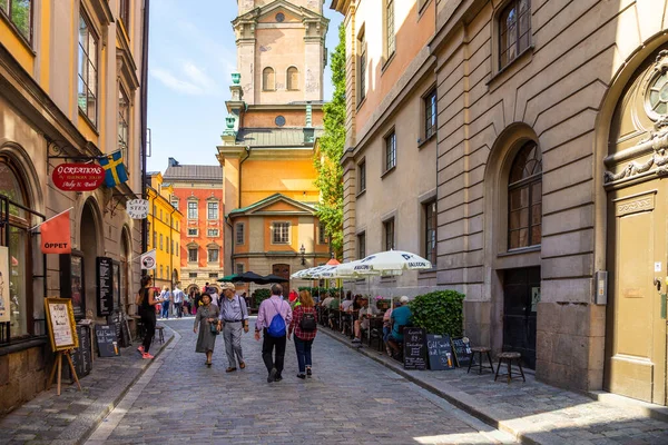スウェーデン ストックホルム 2016年6月26日 中心地の首都の景観旧市街は ヨーロッパで最大かつ最も保存状態の良い中世都市の一つです — ストック写真