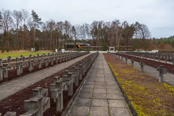 Palmiry Kampinos National Park Poland February 2018 Tombs Cemetery Polish — Foto Stock