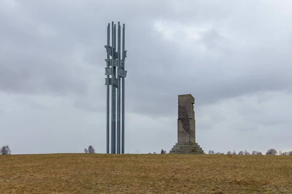 Grunwald Poland February 2018 Fields Monuments Battle Grunwald — Zdjęcie stockowe