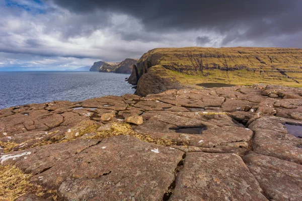 Vue Sur Littoral Près Lac Leitisvatn Dessus Océan Zone Marche — Photo